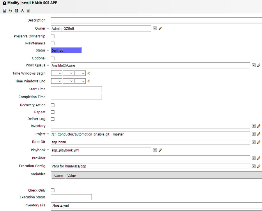 Making an Ansible Job