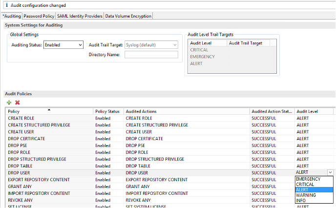 Audit Policies for SAP HANA