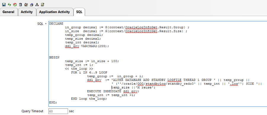 PL-SQL Script in ITC Activity