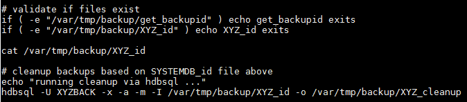 IT-Conductor SAP Basis Automation HANA Backup - Cleanup Command