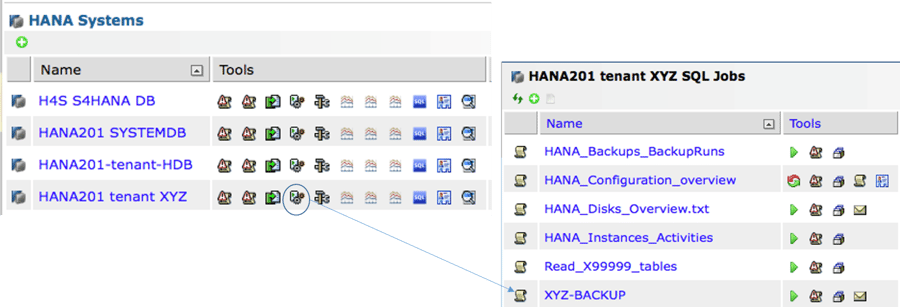 IT-Conductor SAP Basis Automation HANA Backup Create SQL Job