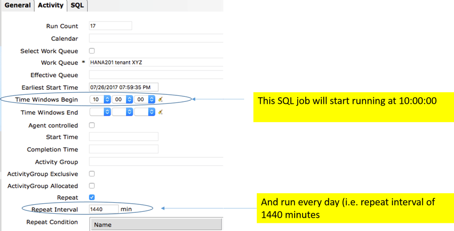 IT-Conductor SAP Basis Automation HANA Backup Create SQL Job - Activity 1