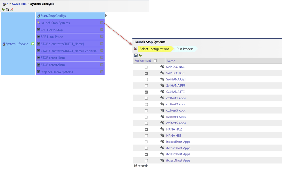 Launch Stop Systems Wizard