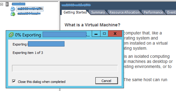 SAP on AWS VMWare Image Export