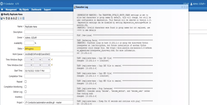 Self-refreshing Execution Logs