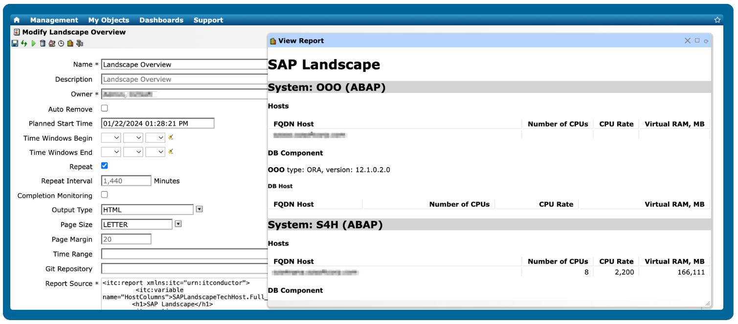 SAP on AWS Dashboards and Reports