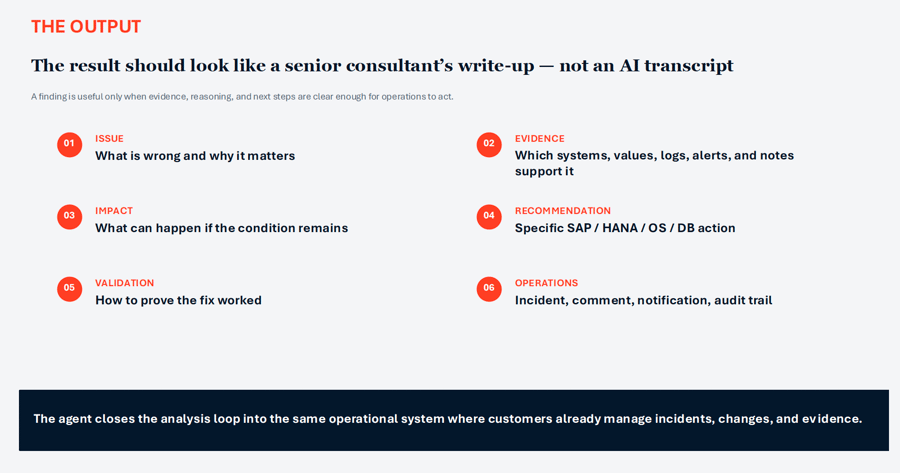 What security analysis output should include