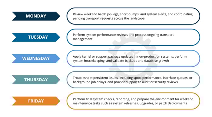 Typical work week of SAP Basis administrators