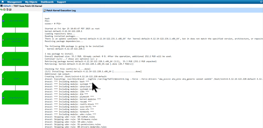 Change Activity Execution Log (Patch OS Kernel)