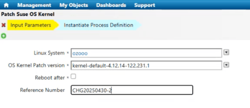 Change Request Wizard (System Patching)