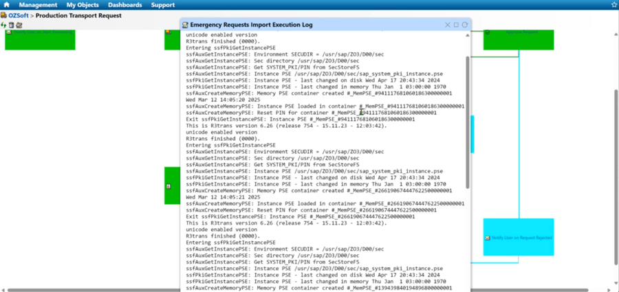 Emergency Requests Import Execution Log