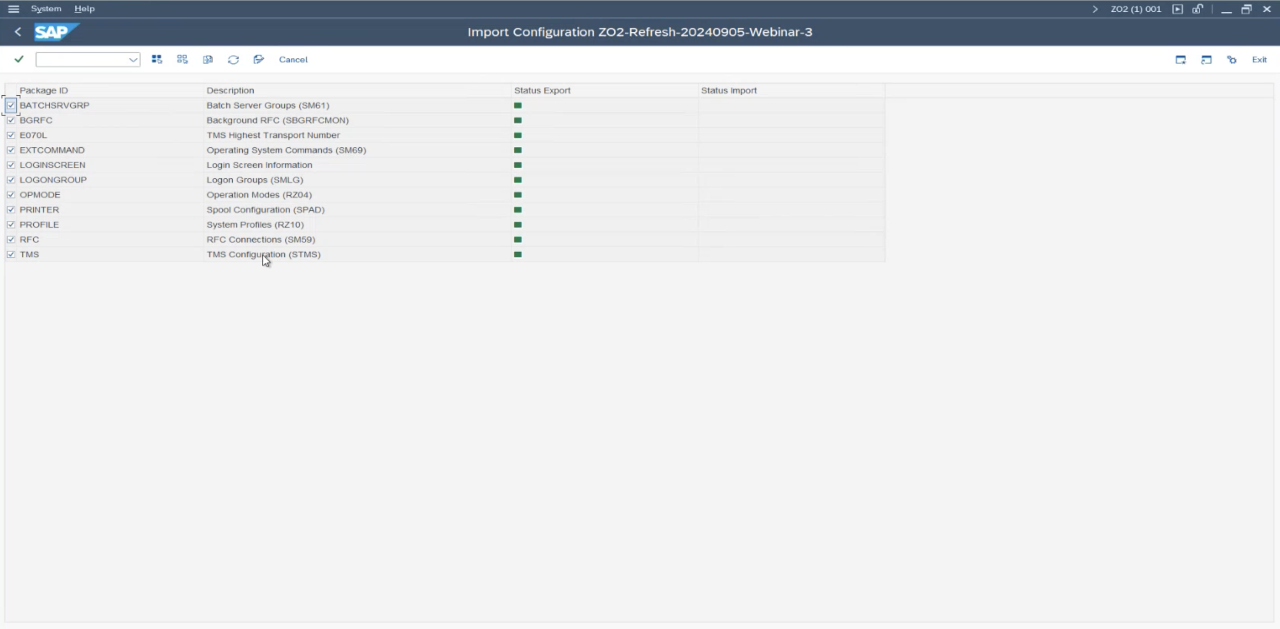 IT-Conductor FLUX: Export Configuration Status