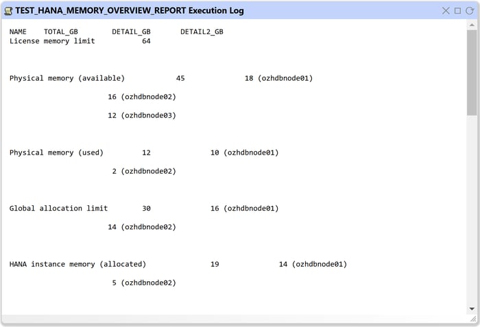 HANA SQL Report Text Output