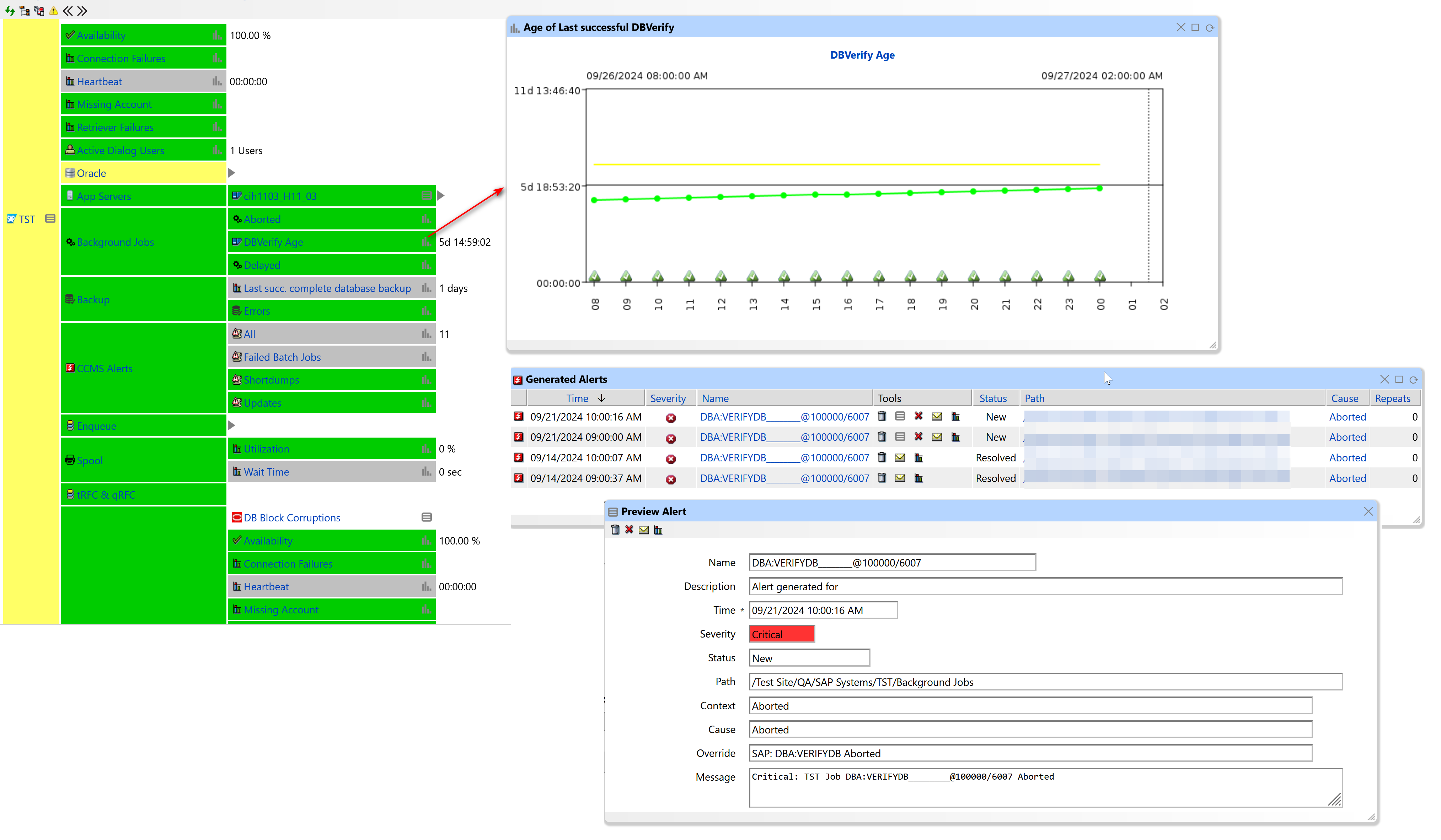 VerifyDB Monitoring in IT-Conductor