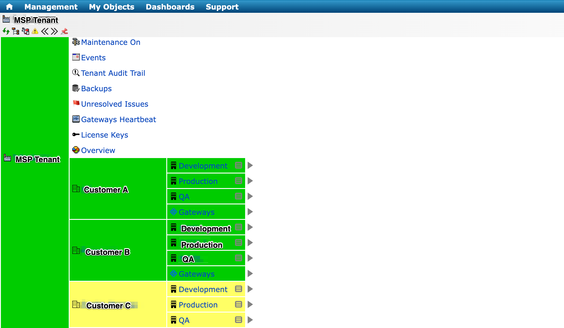 MSP Tenant Service Grid