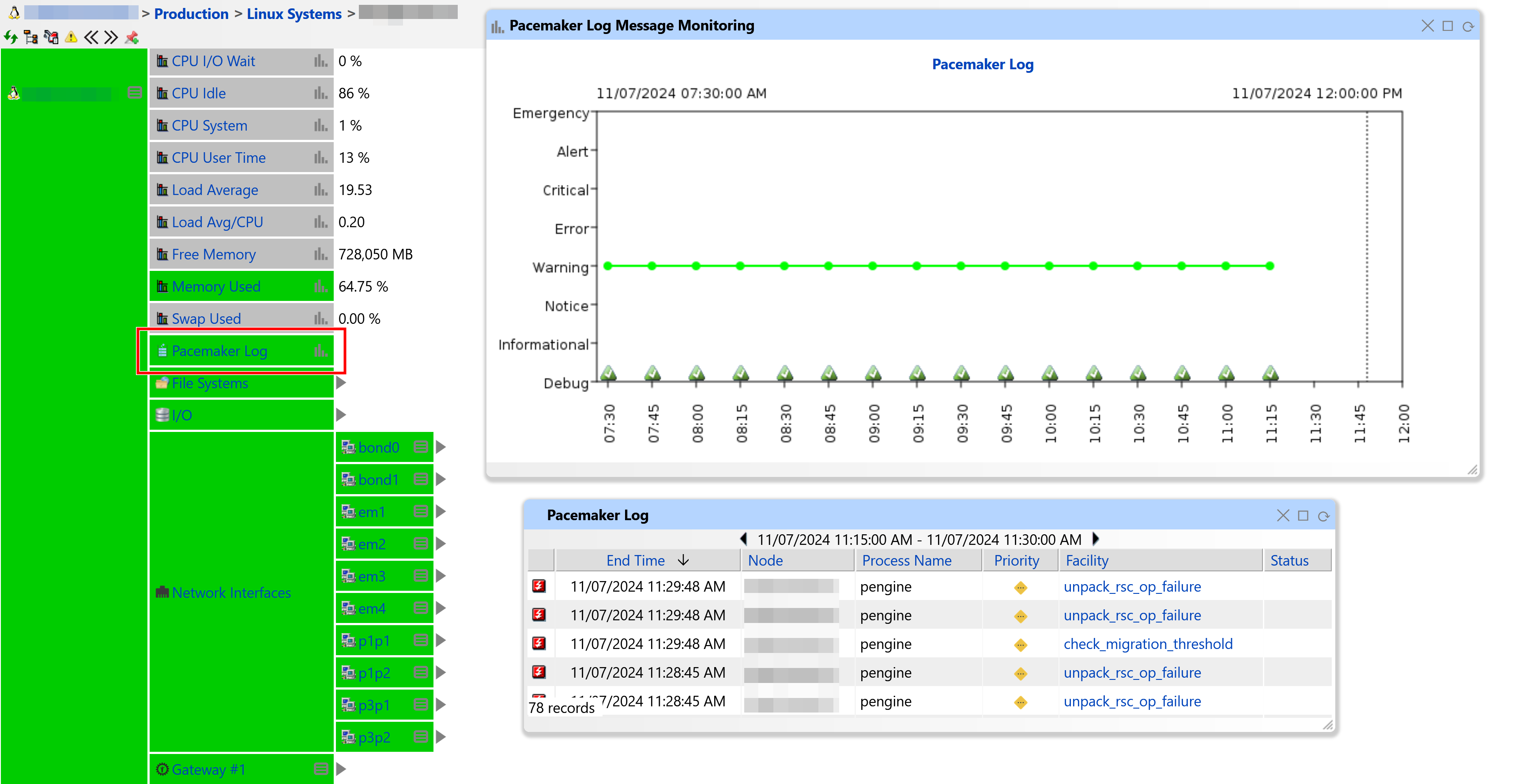Pacemaker Log Monitoring in IT-Conductor