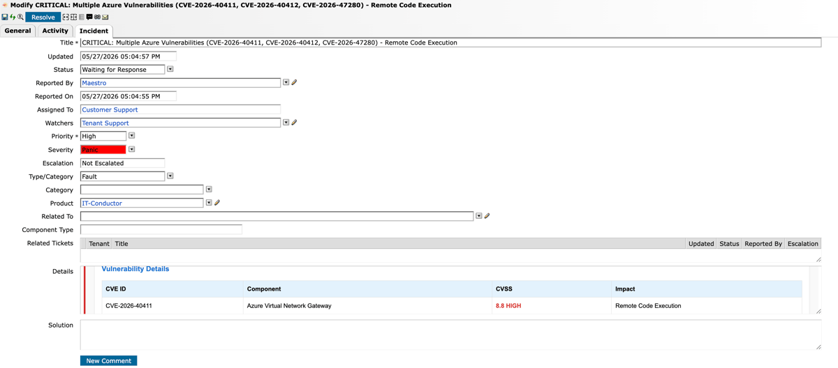 IT-Conductor Maestro Reported Multiple Azure Vulnerabilities